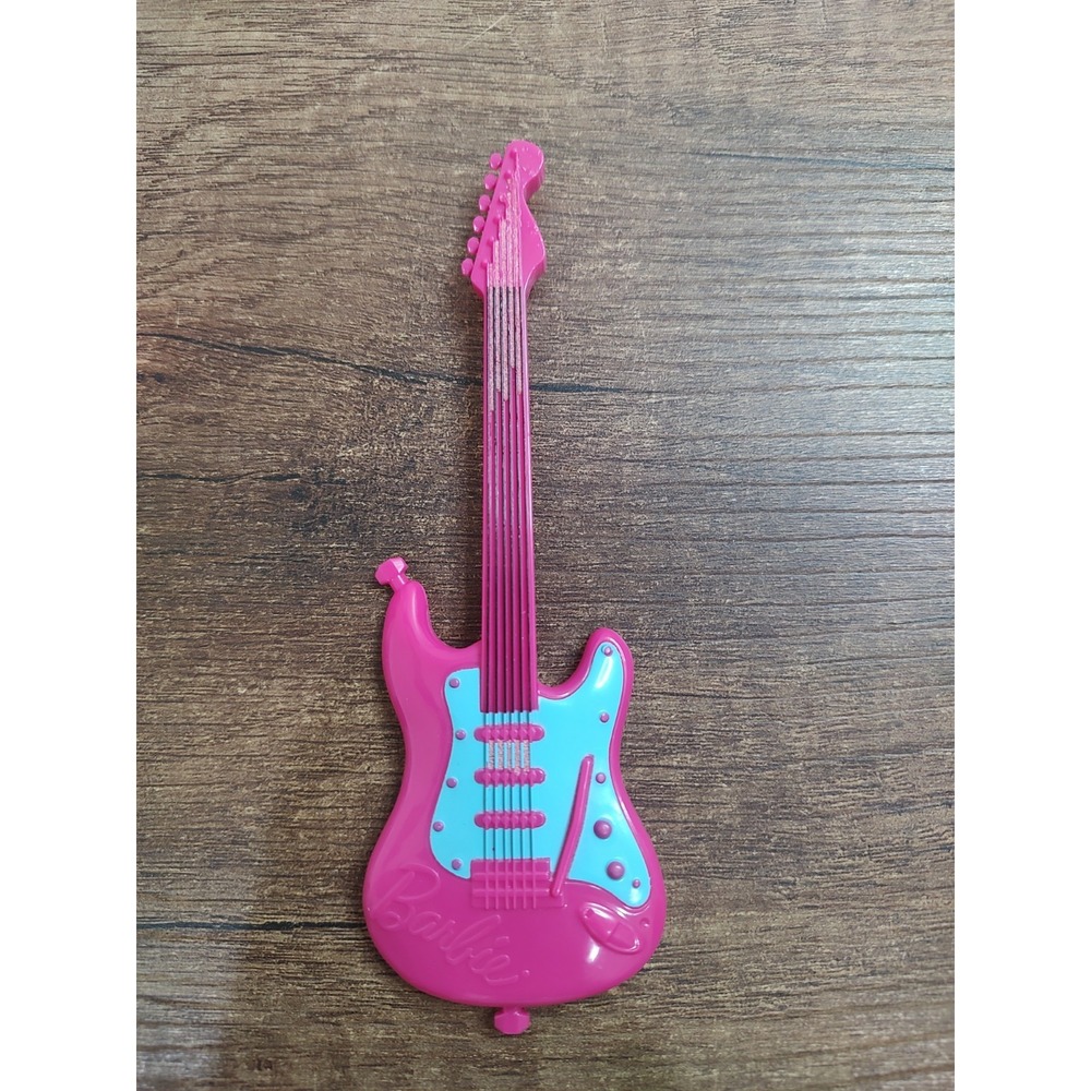 I Can Be A Rock Star Barbie Doll Accessory REPLACEMENT Pink Blue Guitar Z26